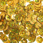 Round Sequins – 8mm – Gold Hologram (Approx. 850pcs)